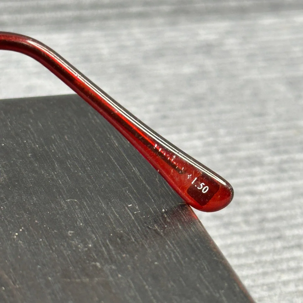 Magnivision Y2k Reading Glasses +1.50 Oval Burgundy Metal CT0107 Hyper Full MVC